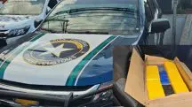 Os agentes encontraram a droga em Guarulhos, na Grande São Paulo, dentro de uma caixa no veículo oficial da Receita Federal