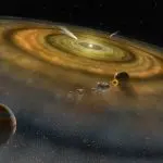 Representação da colisão de asteróides no sistema estelar de Beta Pictoris, vizinho da Terra