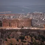 Templo do Partenon, enquanto o sítio arqueológico da colina da Acrópole está fechado - 12/6/2024 | Foto: Alkis Konstantinidis/Reuters