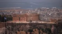 Templo do Partenon, enquanto o sítio arqueológico da colina da Acrópole está fechado - 12/6/2024 | Foto: Alkis Konstantinidis/Reuters