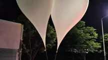 balões com lixo da coreia do norte