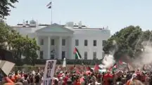 Manifestantes contra Israel cercam a Casa Branca