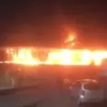 Imagens do incêndio no Ceasa Curitiba