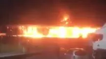 Imagens do incêndio no Ceasa Curitiba