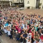 Colaboradores públicos semanifestando na cidade de São Paulo