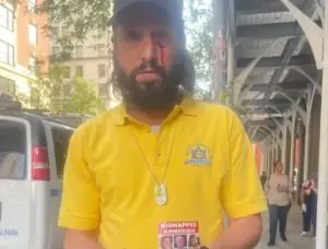 Um homem judeu foi agredido fisicamente por um militante pró-Palestina | Foto: reprodução/Twitter/X