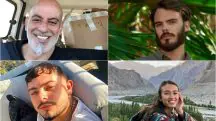 Foto mostra as quatro vítimas de sequestro pelo Hamas