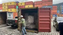 Contêiner de açúcar onde foram encontrados 550 quilos de cocaína