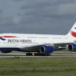 Avião da empresa British Airways