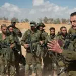 Imagens de soldados de Israel reunidos