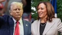 Donald Trump na esquerda e Kamala Harris na direita, candidatos à Presidência dos Estados Unidos