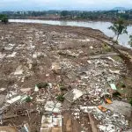 O município de Cruzeiro do Sul ficou destruído depois das enchentes no Rio Grande do Sul | Foto: Gustavo Mansur/Palácio Piratini