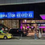 Fachada do Copa D'Or, hospital da Rede D'Or