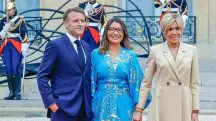 Janja, Macron e Brigitte na abertura da Olimpíada