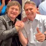 Javier Milei e Bolsonaro durante encontro em Buenos Aires