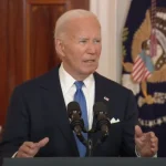 Joe Biden durante discurso