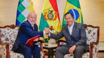 Lula e Luis Arce sentados