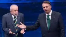 Lula e Bolsonaro lado a lado em debate da Bandeirantes