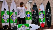 A proibição da imagem do Cristo Redentor nas pranchas de Chumbinho repercutiu nas redes sociais | Foto: Divulgação/Arquivo pessoal