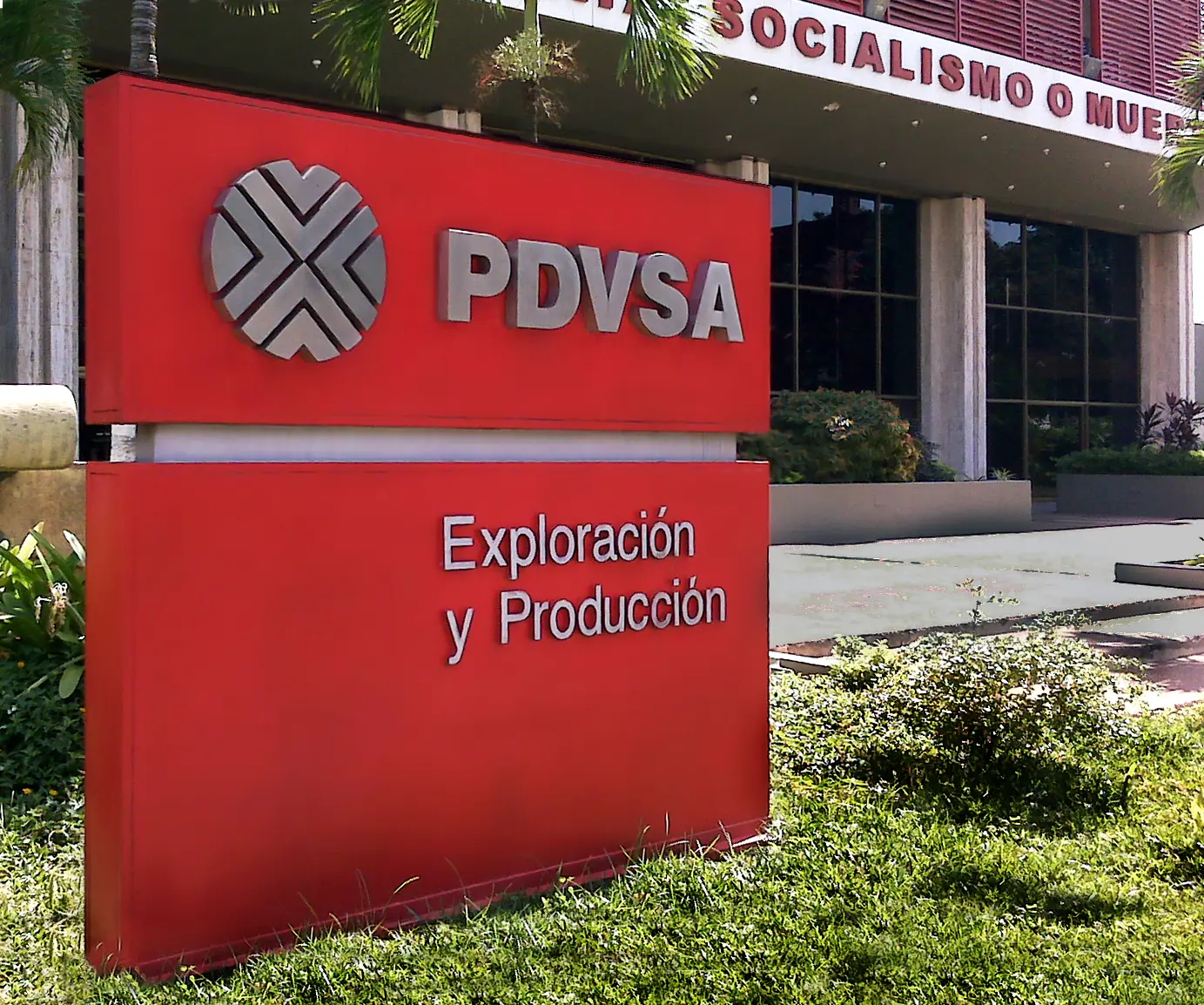 Entrada da sede da Petróleos de Venezuela S.A