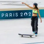 Rayssa Leal conquistou a melhor nota da história olímpica na fase de manobras | Foto: Reprodução/TwitterX