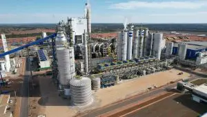 Com o início das operações da nova unidade, a capacidade de produção de celulose da empresa deve saltar de 10,9 milhões para 13,5 milhões de toneladas anuais | Foto: Reprodução/Suzano