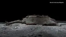 Foto do Titanic depois do naufrágio