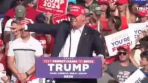 O ex-presidente dos EUA Donald TRump segundos antes de ser atingido de raspão por um ataque a tiros em um comício, nos EUA, neste sábado, 13 | Foto: Reprodução/Twitter/X