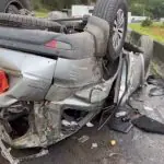 Veículo de Dunga capotado no Paraná