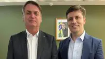 O prefeito de Balneário Camboriú, Fabrício Oliveira e o ex-presidente Jair Bolsonaro