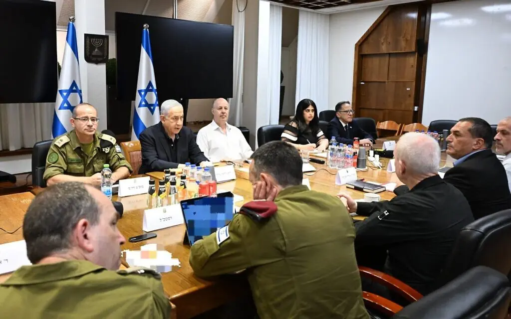 Gabinete segurança Israel Netanyahu
