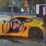 Porsche amarela envolvida atropela motociclista na Avenida Interlagos na madrugada desta segunda-feira, 29 | Foto: Reprodução/Internet