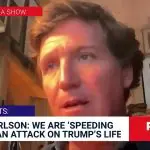 O jornalista Tucker Carlson durante entrevista concedida em setembro de 2023 | Foto: Reprodução/Twitter/X