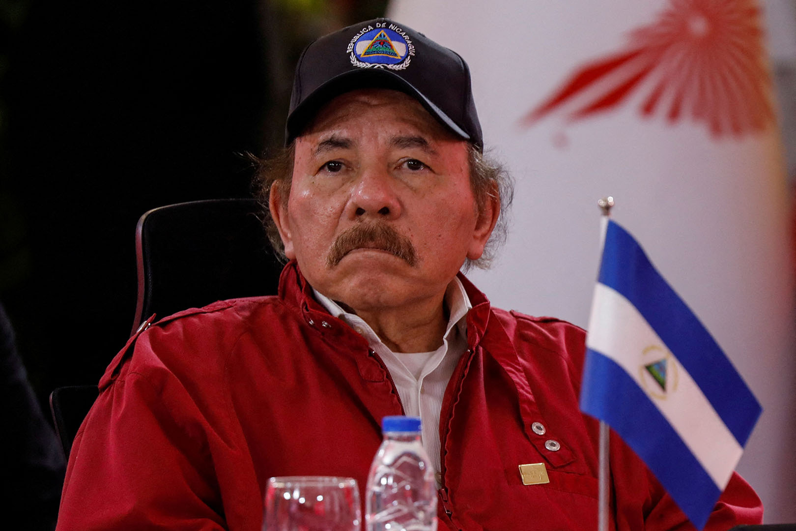 Daniel Ortega, ditador da Nicarágua, participa da cúpula de Alba, em Caracas, Venezuela (24/4/2024) | Foto: Leonardo Fernandez Viloria/Reuters