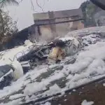 Imagem dos destroços de avião