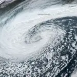 Ciclone extratropical no Golfo do Alasca