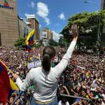 Manifestação na Venezuela da oposição - María Corina Machado - contra o resultado das eleições