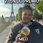 Montagem da judoca Bia Souza, com o rosto do ministro da Fazenda, Fernando Haddad | Foto: Reprodução/Redes sociais