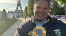 Montagem da judoca Bia Souza, com o rosto do ministro da Fazenda, Fernando Haddad | Foto: Reprodução/Redes sociais