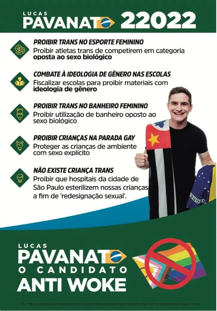 Panfleto de campanha de Lucas Pavanato | Foto: Divulgação/Equipe de Lucas Pavanato