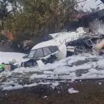 Imagem do acidente de avião em Vinhedo