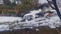 Imagem do acidente de avião em Vinhedo