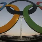 Anéis Olímpicos expostos durante os Jogos do Rio de Janeiro, em 2016