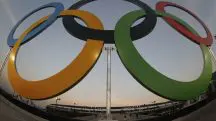 Anéis Olímpicos expostos durante os Jogos do Rio de Janeiro, em 2016