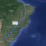 Google Maps mostra possível rota a ser feita de bicicleta de Bacabeira (MA) a Buenos Aires, capital da Argentina