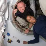 Barry Wilmore e Sunita Williams celebraram a chegada à estação espacial em junho | Foto: Divulgação/Nasa