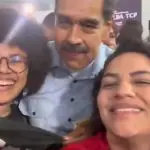 Rosa Amorom (à direita) e Nicolás Maduro (centro) durante o encontro | Foto: Reprodução/Twitter/X