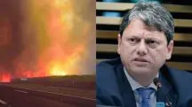 Rodovia no interior de SP cercada pelo fogo de queimadas | Foto: Montagem/Revista Oeste