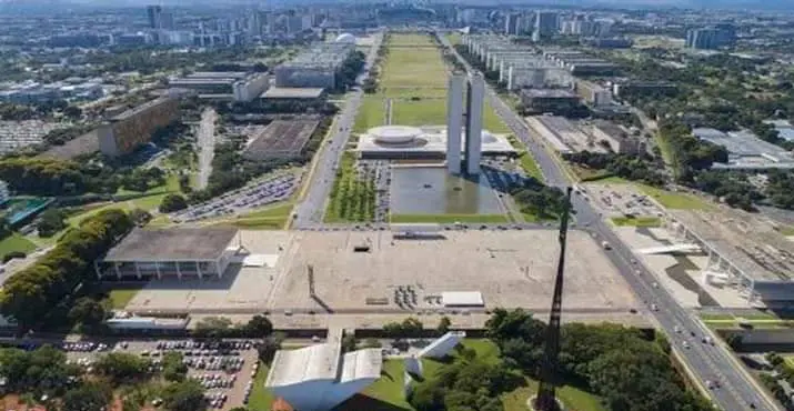 vista aérea da praça dos três poderes brasília
