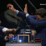 Datena arremessou uma cadeira contra Pablo Marçal durante debate | Foto: Reprodução/TV Cultura